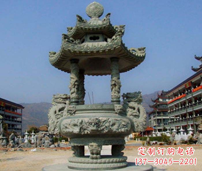 沈阳寺庙景观仿古石香炉