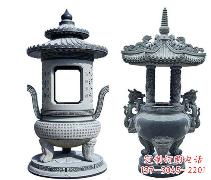 沈阳寺庙景观仿古香炉石雕