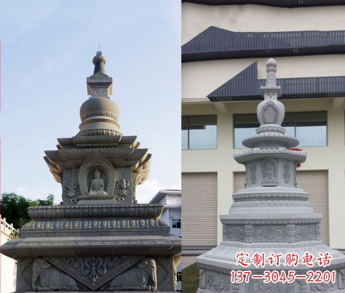 沈阳寺庙景观舍利塔石雕 (3)