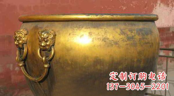 沈阳寺庙水缸铜雕 (2)