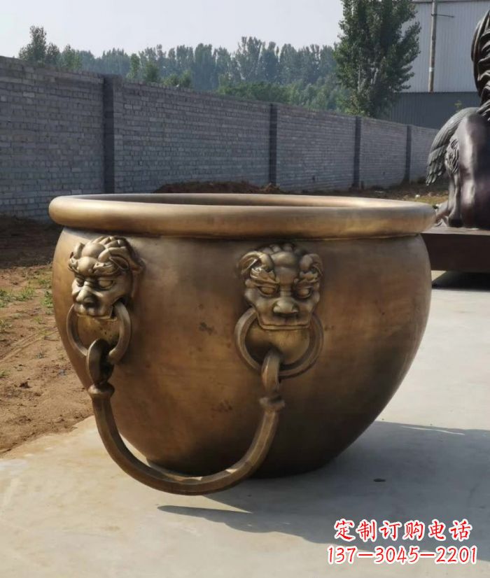 沈阳寺庙铜雕水缸