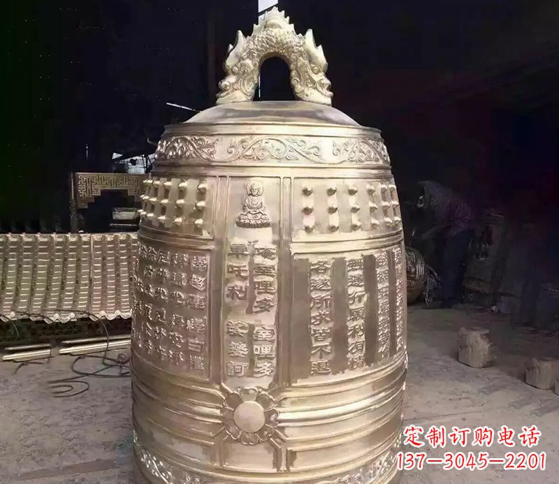 沈阳寺庙铜钟雕塑 (3)