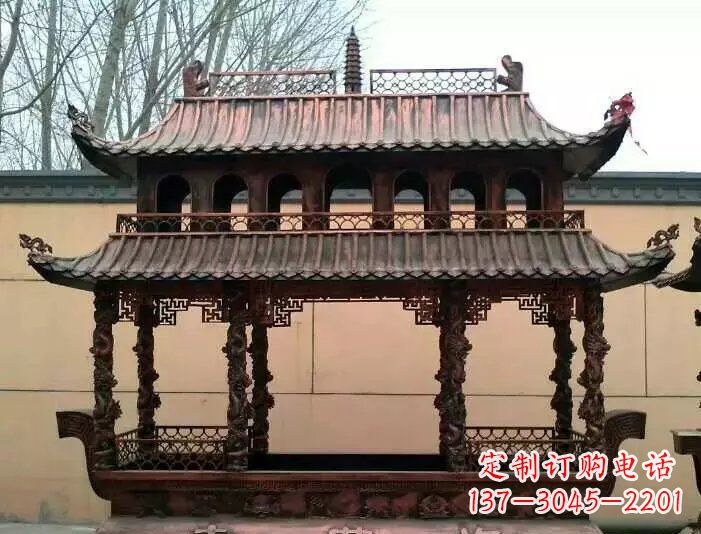 沈阳寺庙香炉铜雕 (3)