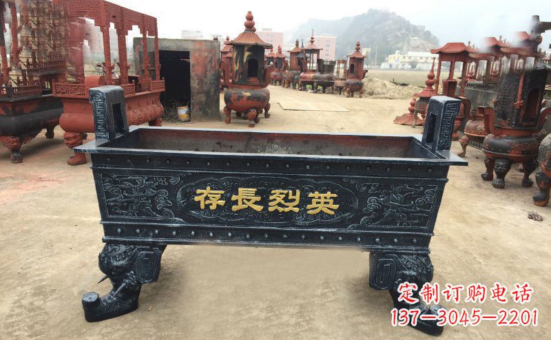沈阳寺庙香炉铜雕 (4)