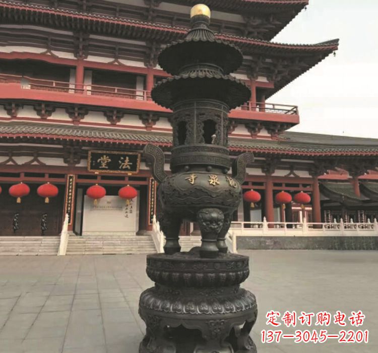 沈阳寺庙香炉铜雕222