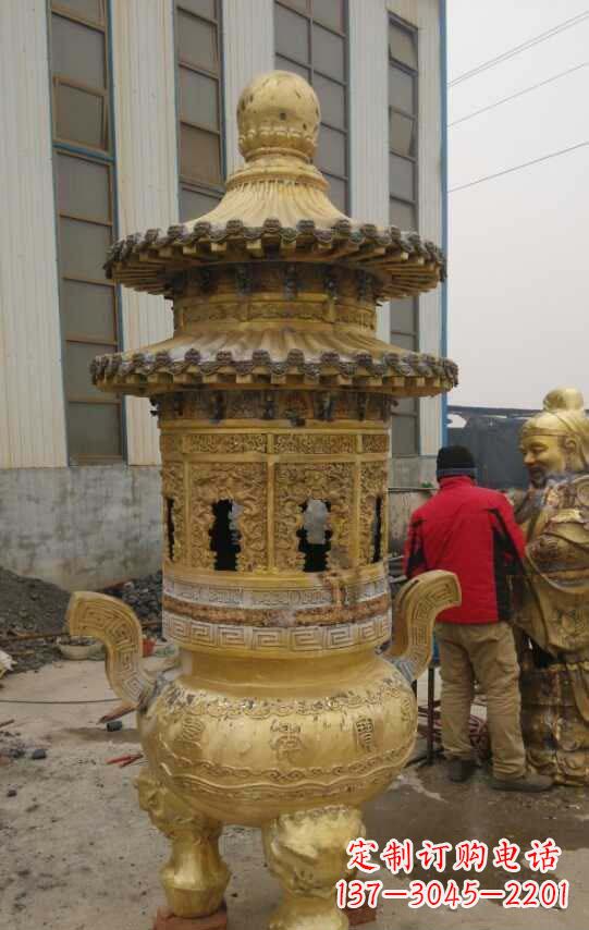 沈阳寺庙香炉铜雕塑