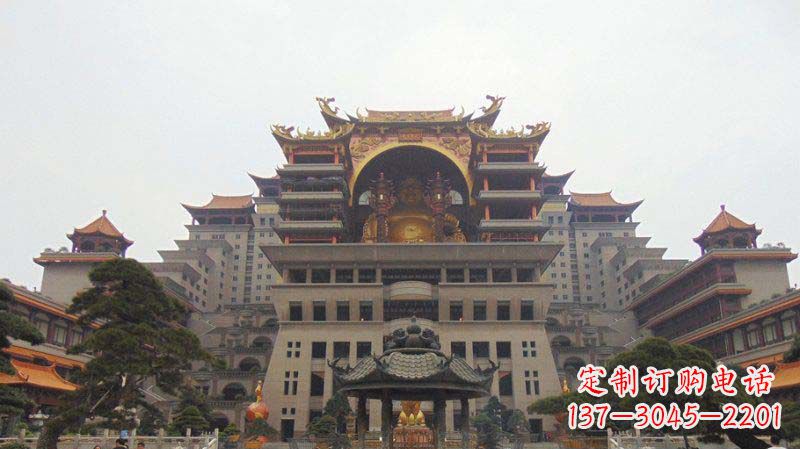 沈阳寺庙圆香炉铜雕