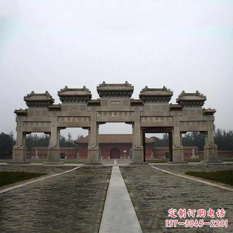 沈阳寺院五门石牌楼