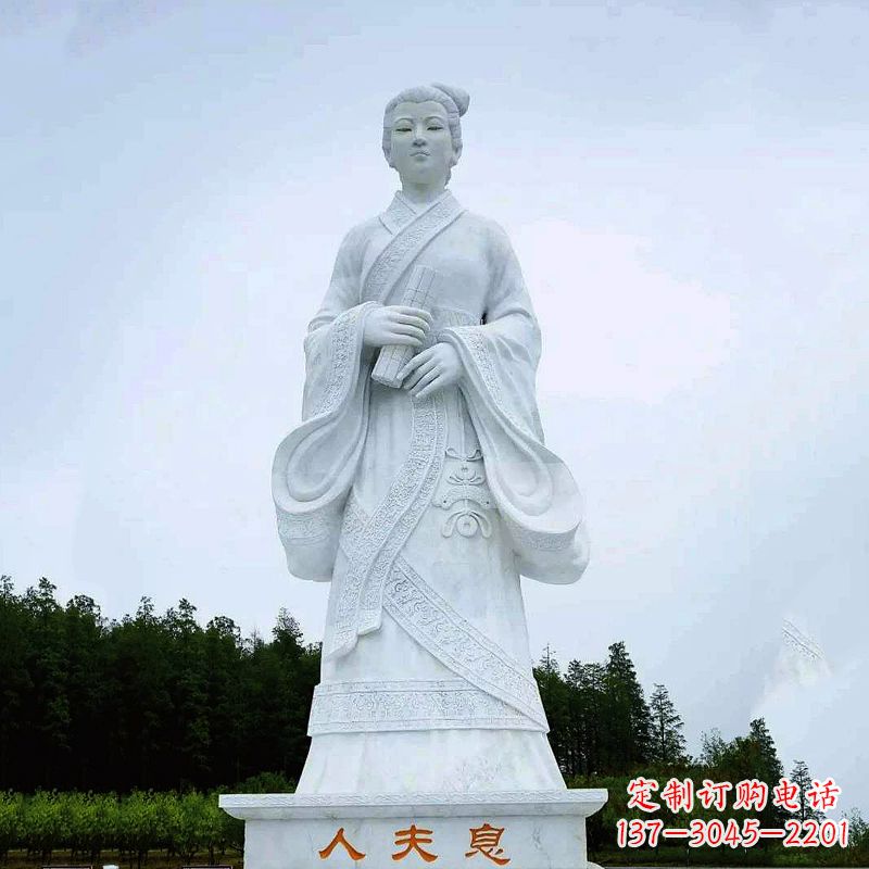 沈阳桃花夫人息妫汉白玉雕塑-景区园林历史名人古代著名美女雕像