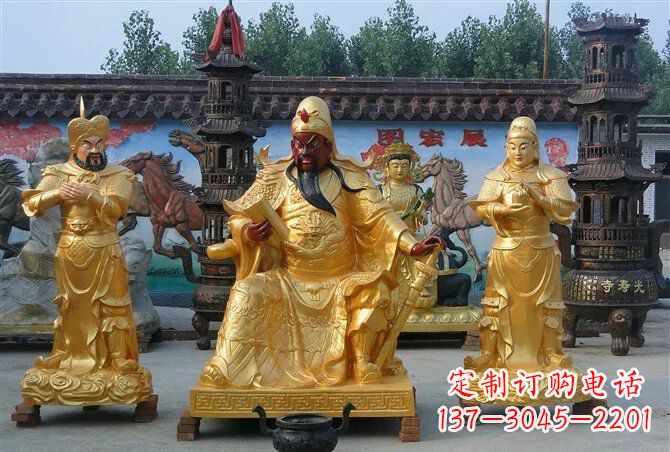 沈阳贴金关公铜雕