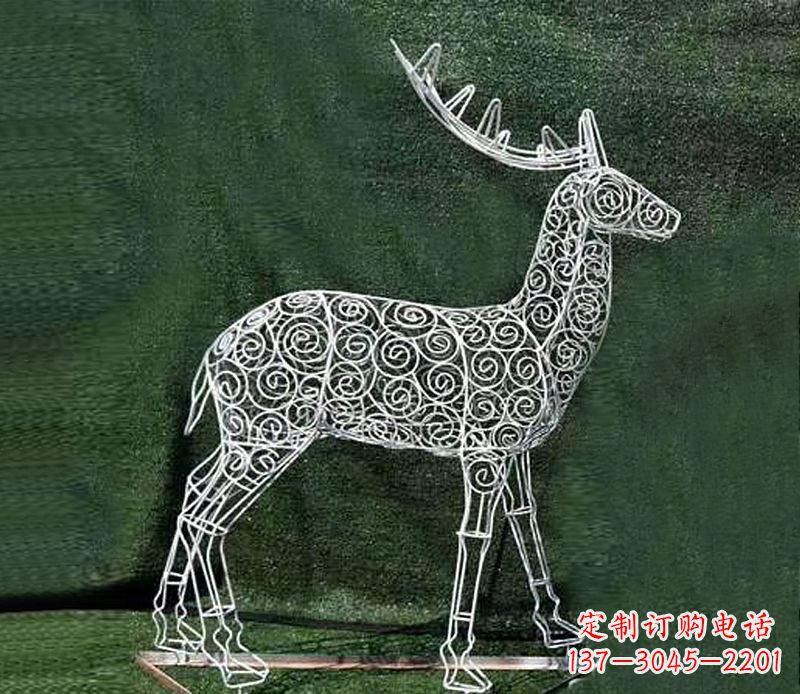 沈阳铁艺不锈钢镂空梅花鹿雕塑