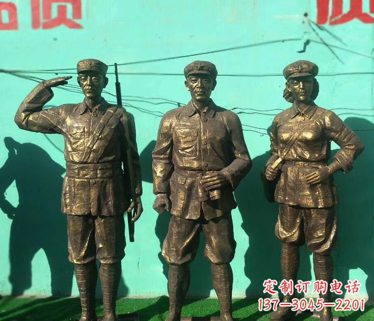 沈阳铜雕八路军战士雕塑