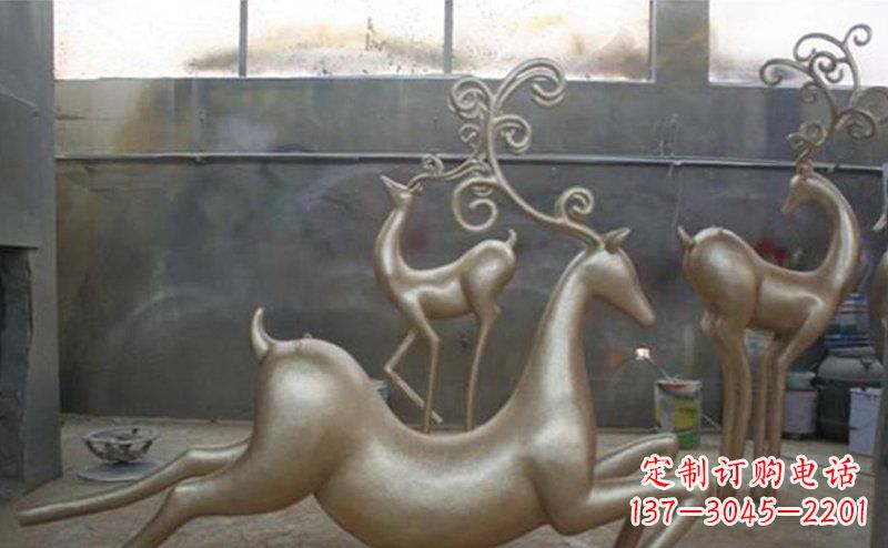沈阳铜雕抽象树枝梅花鹿雕塑