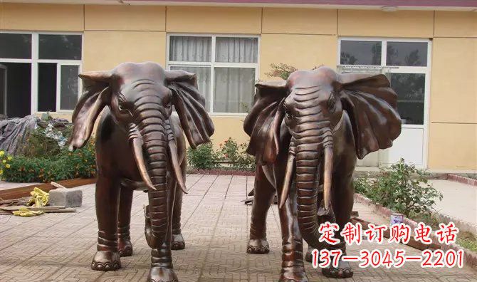 沈阳铜雕大象公司门口动物雕塑