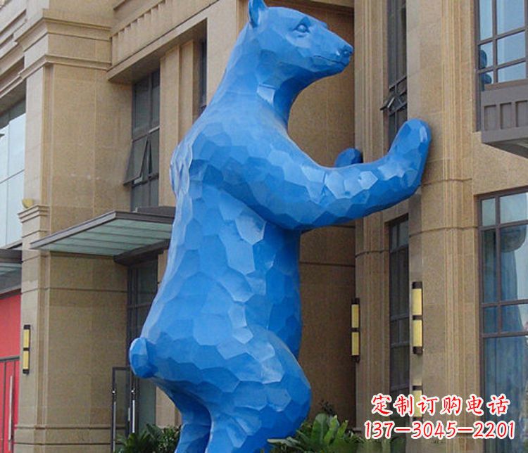 沈阳铜雕几何狗熊雕塑