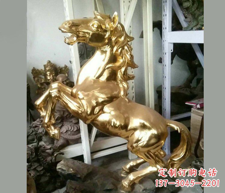 沈阳铜雕商场招财动物马雕塑 (2)