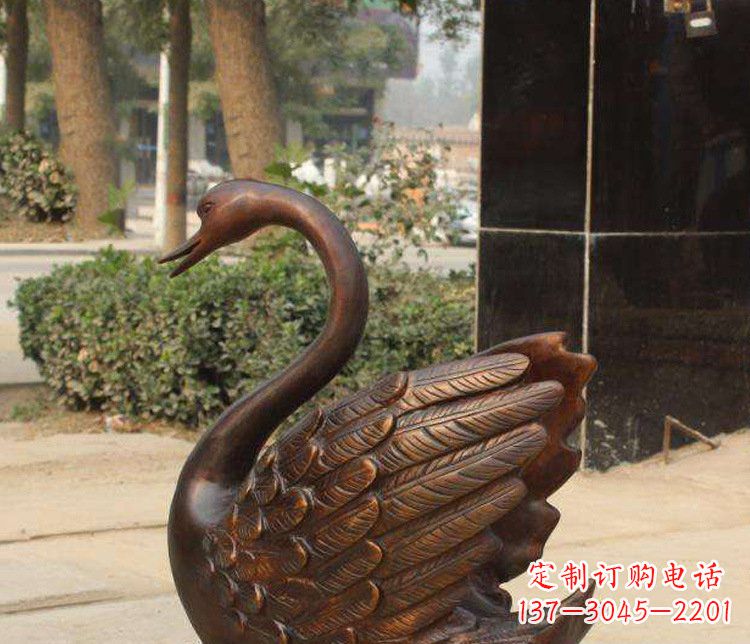 沈阳铜雕水景天鹅动物雕塑