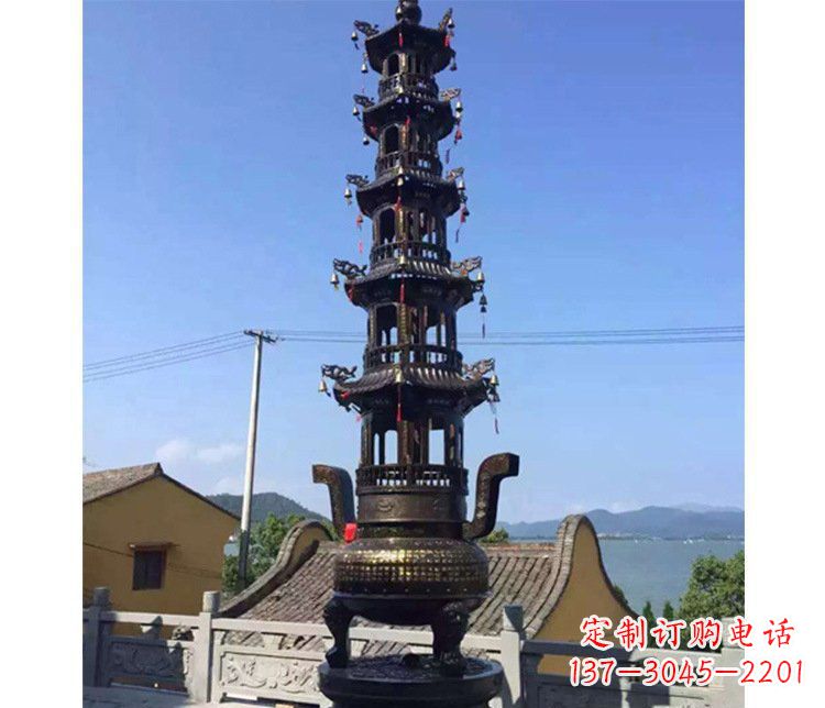 沈阳铜雕寺庙大型多层香炉