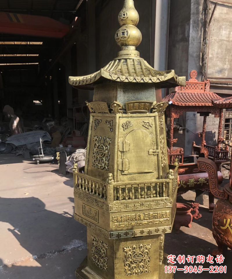 沈阳铜雕香炉塔寺庙摆件