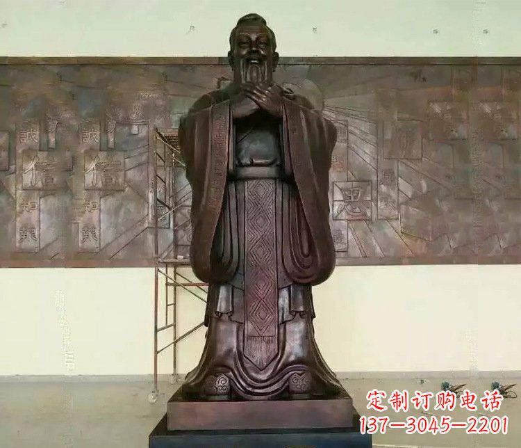 沈阳铜雕校园孔子文化雕塑摆件 (2)