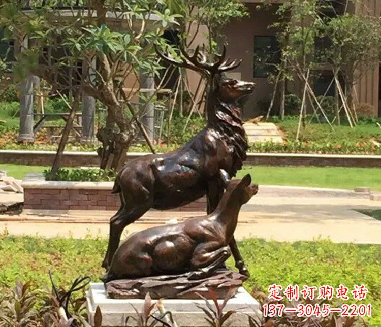 沈阳铜雕园林梅花鹿雕塑摆件