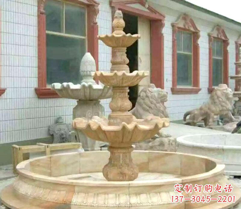 沈阳晚霞红大型喷泉石雕 (3)