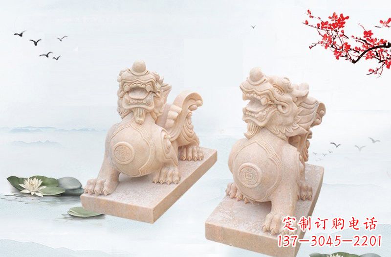 沈阳晚霞红貔貅雕塑 (2)