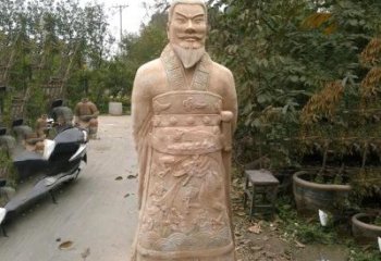沈阳中领雕塑：以秦始皇晚霞红石雕像闻名