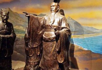 沈阳中领雕塑-精美秦始皇大型铜雕像