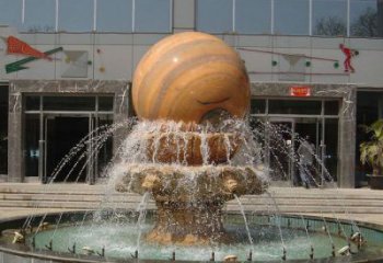 沈阳石来运转球晚霞红风水球石雕