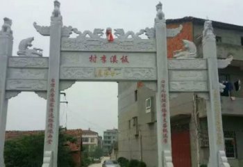 沈阳石牌坊三门牌坊石雕 (2)