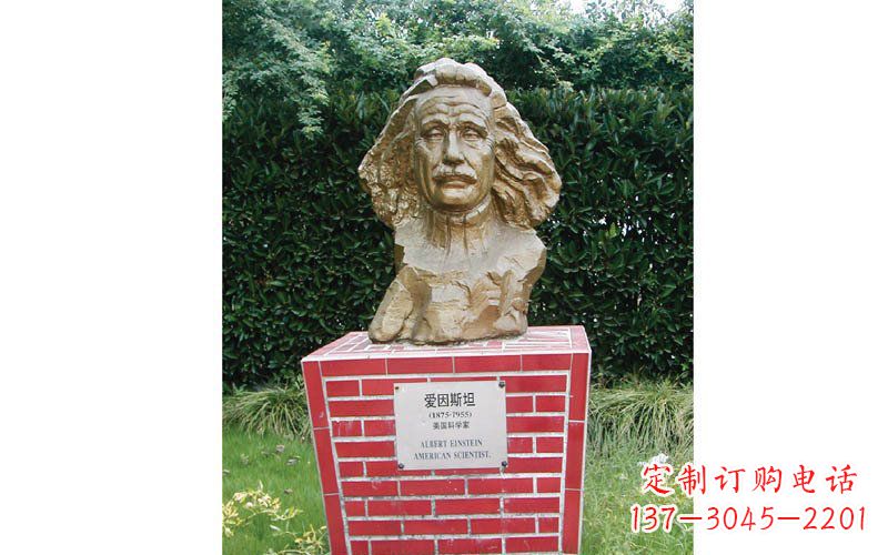 沈阳西方名人爱因斯坦头像铜雕
