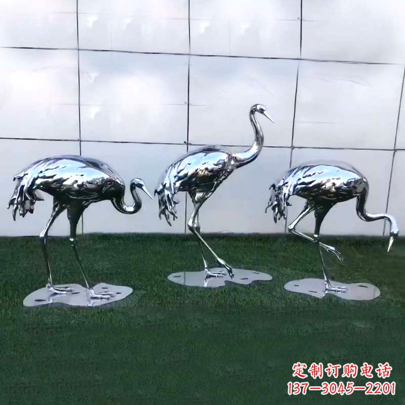 沈阳仙鹤镜面不锈钢雕塑