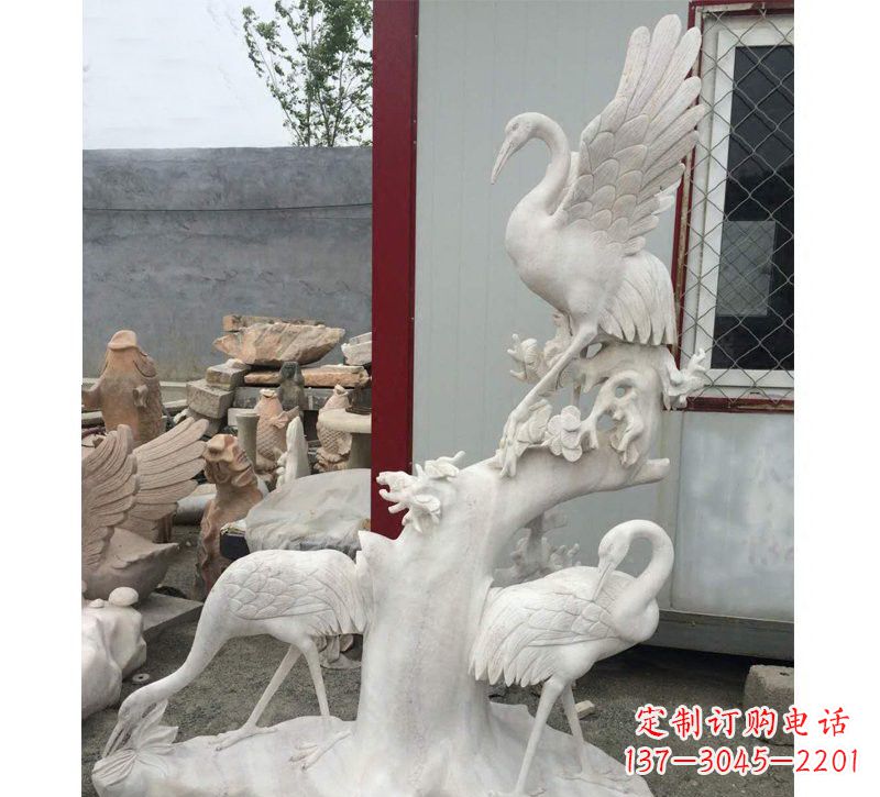 沈阳仙鹤松树石雕
