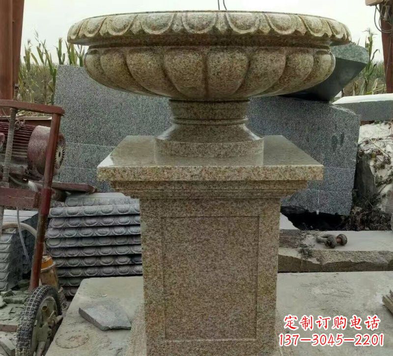 沈阳小区花岗岩花盆雕塑
