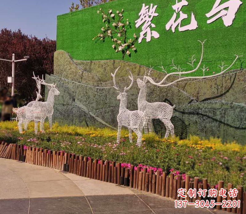 沈阳小区景观不锈钢梅花鹿