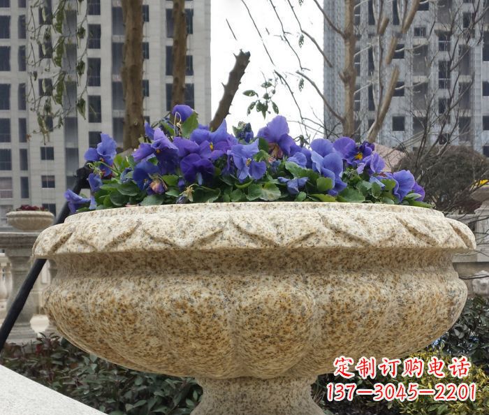 沈阳小区景观大理石花盆石雕