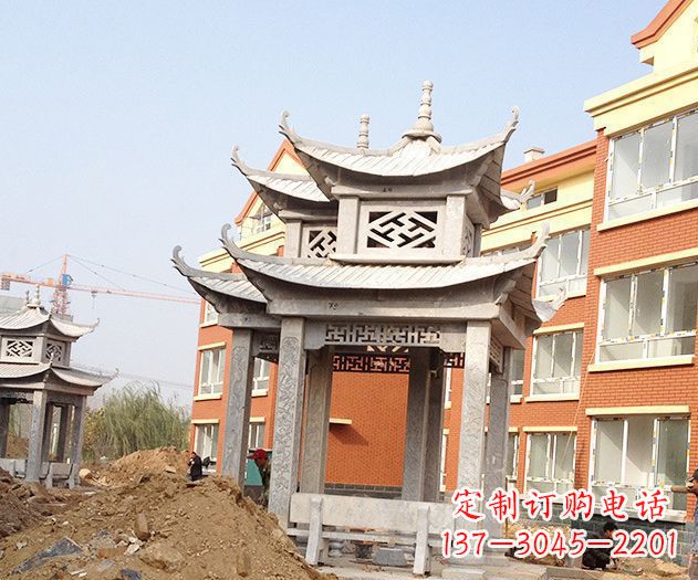 沈阳小区景观大理石凉亭石雕