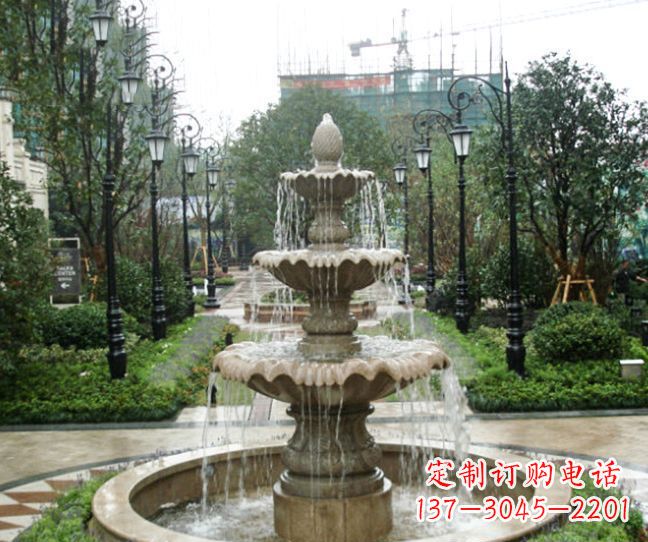沈阳小区景观大理石喷泉石雕 (4)