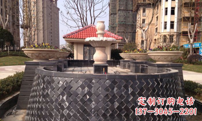 沈阳小区景观大理石喷泉石雕 (3)
