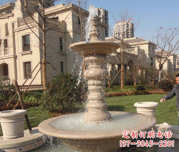沈阳小区景观多层喷泉石雕 (2)
