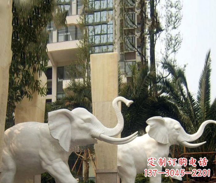 沈阳小区景观汉白玉大象石雕
