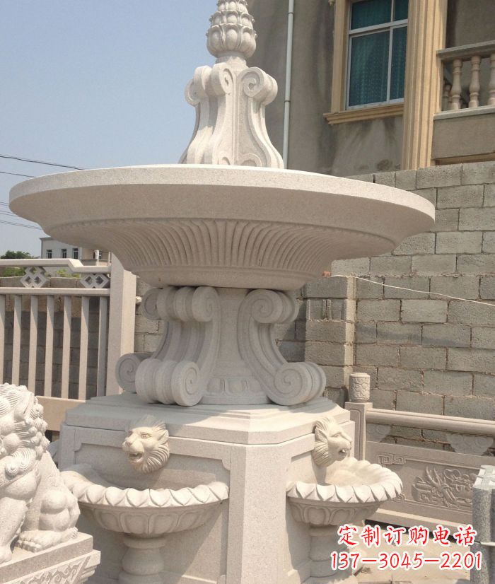 沈阳小区景观汉白玉喷泉石雕