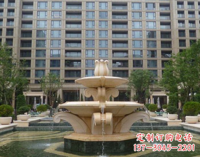 沈阳小区景观晚霞红喷泉石雕 (2)