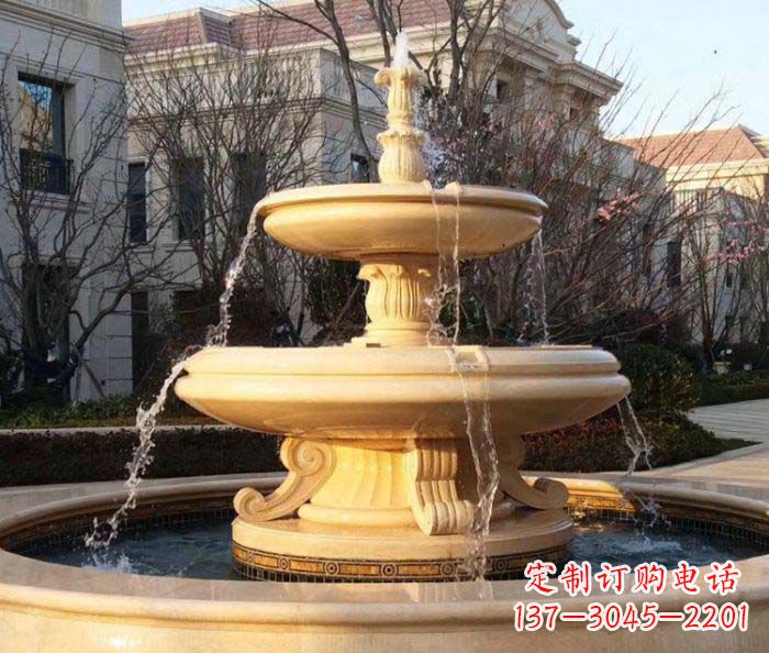沈阳小区景观晚霞红喷泉石雕