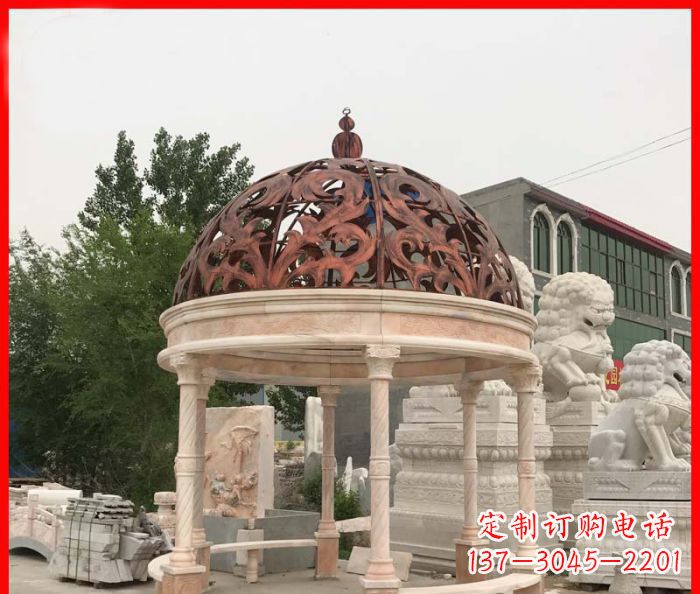 沈阳小区欧式圆顶凉亭石雕_1