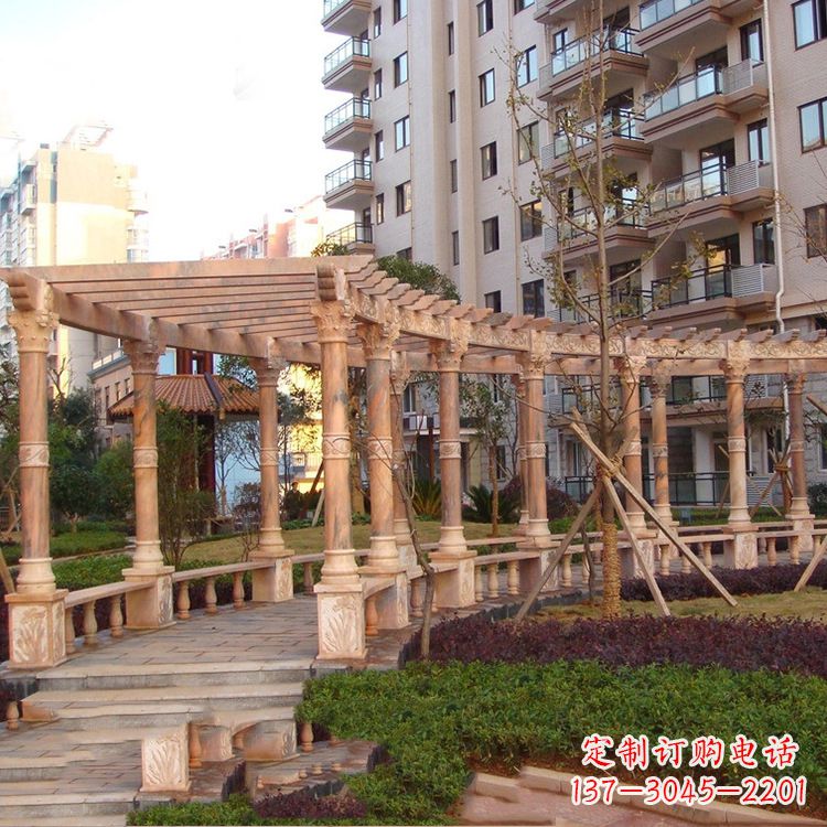 沈阳小区石雕花架长廊