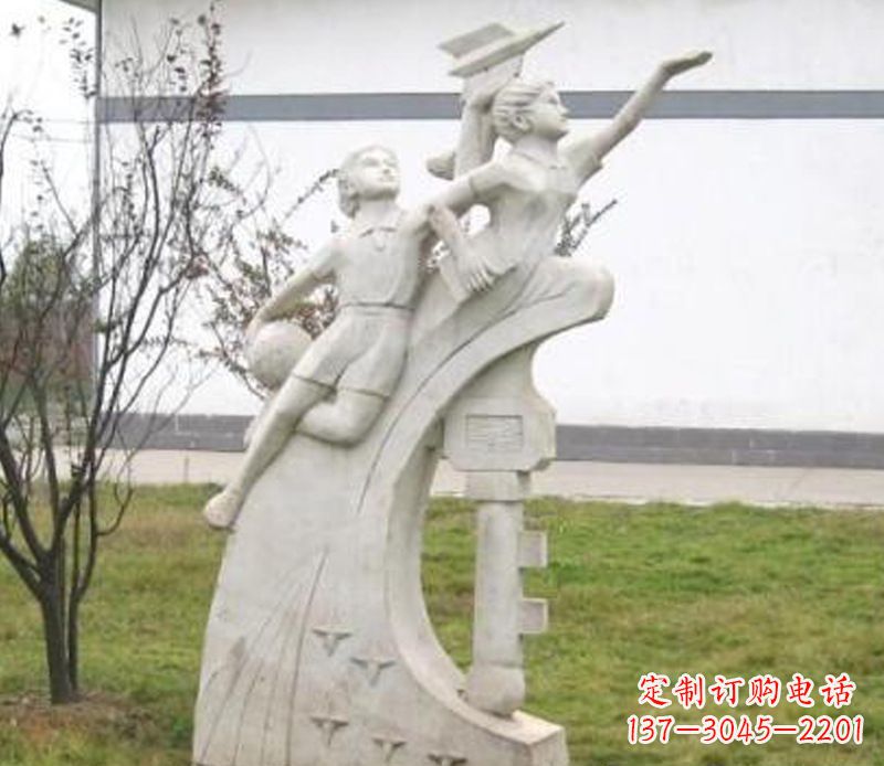 沈阳校园飞天学生石雕