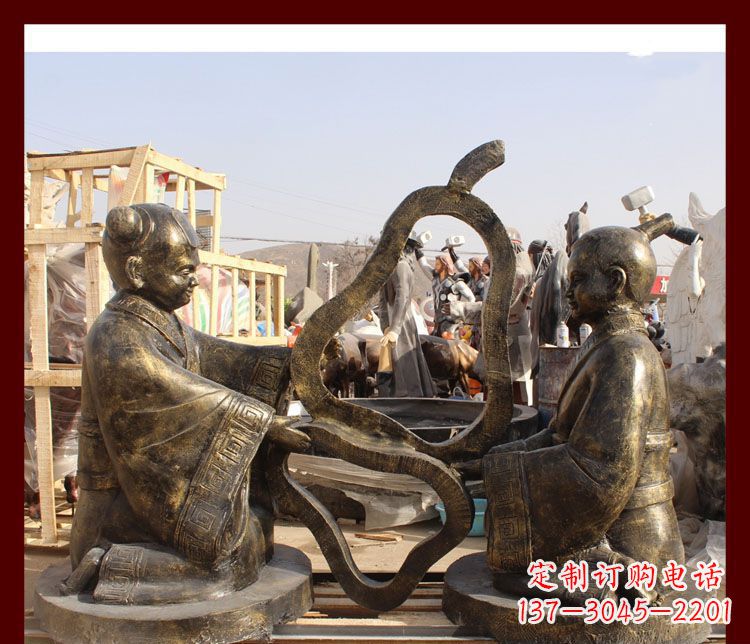 沈阳校园孔融让梨铜雕