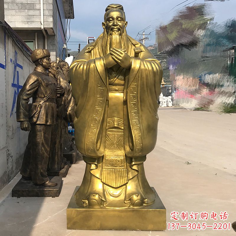 沈阳校园孔子铜雕像